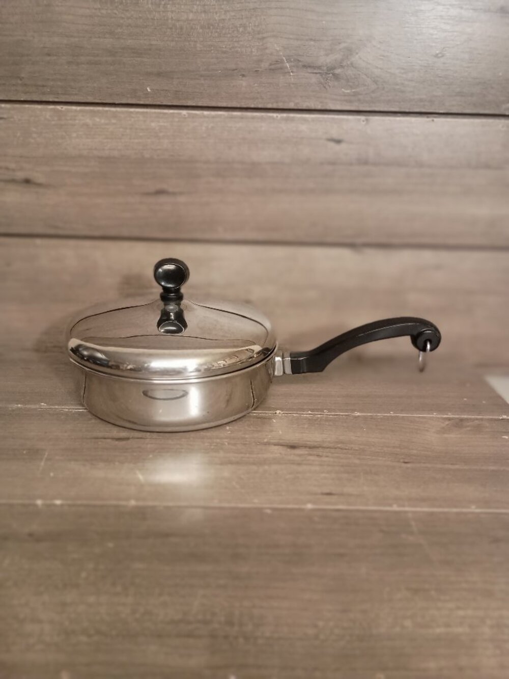 Vintage Farberware 7" Fry Pan with Lid Aluminum Clad Stainless Steel